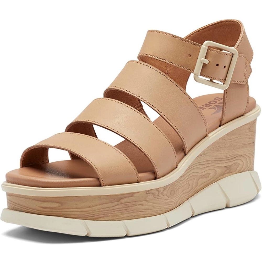 New w/o box Sorel Women's Joanie III Ankle Strap Sandals 8.5 Beige